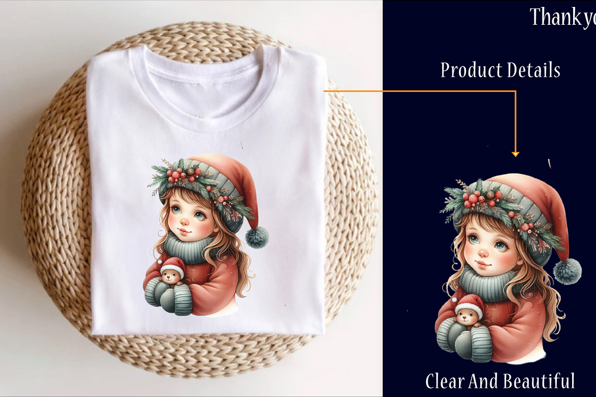 Watercolor Vintage Christmas Child, a Work Illustration by SinaCreation (Photo 5 of 5)