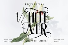 white over font serif