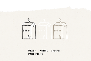 WINTER HOUSES / Png Vector Bundle