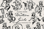 Western Clipart Bundle, Cowgirl Set, an Object Illustration by The October Creative (Thumbnail 3 of 13)