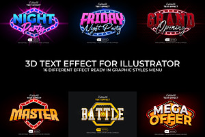 3D Text Effect Modern Styles Bundle, a Layer Style Add-On by Mockmenot
