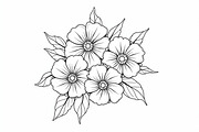 Flower Line Art Coloring Pages Set, an Illustration by jahid234 (Thumbnail 6 of 9)
