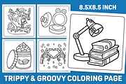 TRIPPY & GROOVY Coloring Book Vol 02, a Decorative Illustration by Coco Bloom (Thumbnail 1 of 4)