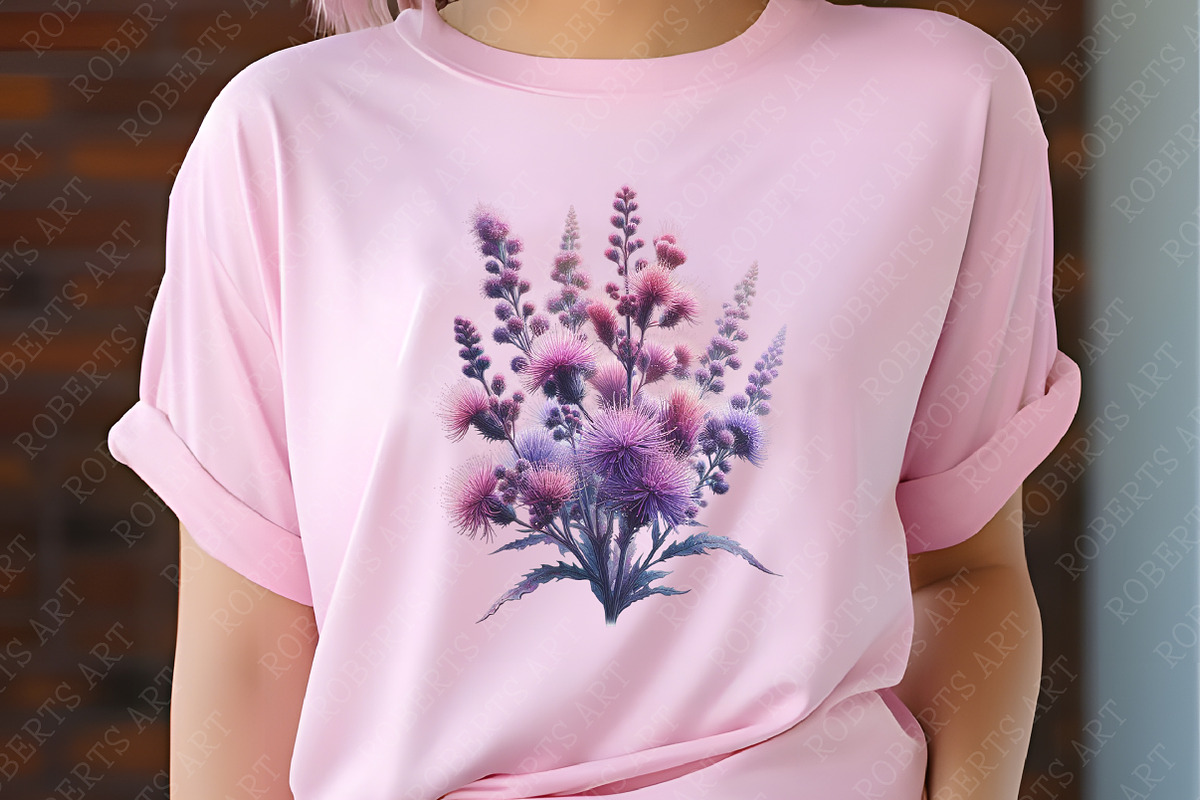 Ironweed Flower Watercolor Clipart, an Illustration by RobertsArt (Photo 8 of 8)