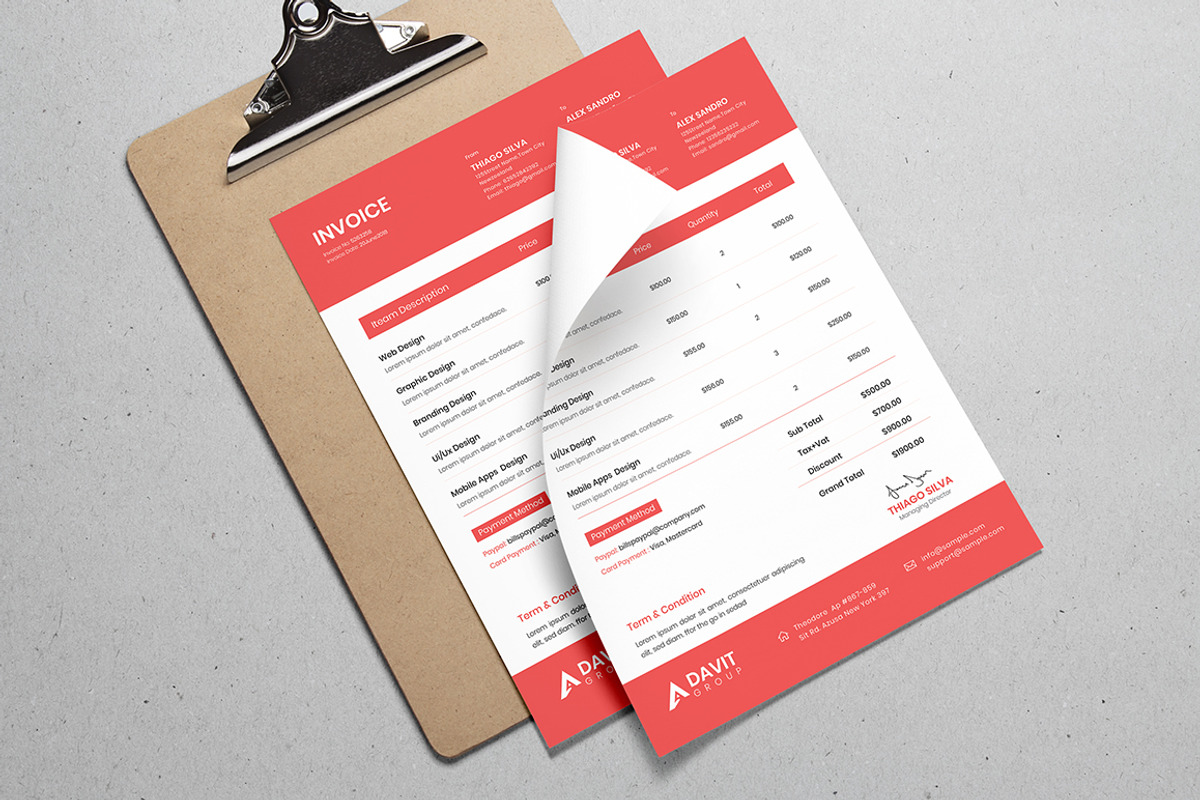 Invoice Template, a Stationery Template by UI_Expert