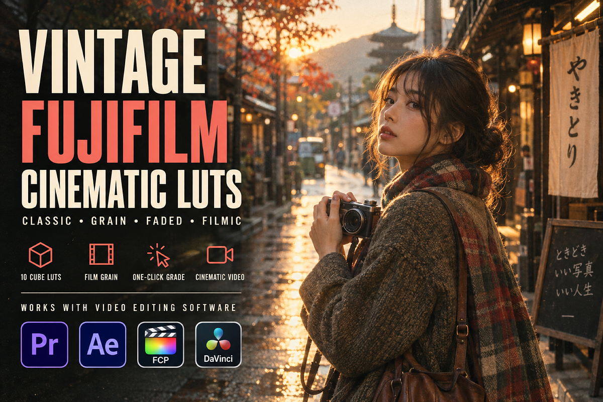 Vintage Old Fujifilm Cinematic LUTs, a Preset Add-On by AAA Presets (Photo 1 of 4)