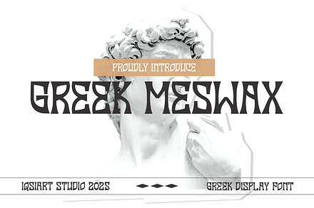 Greek Meswax - Typeface Font, a Sans Serif Font by Iqsiart Studio