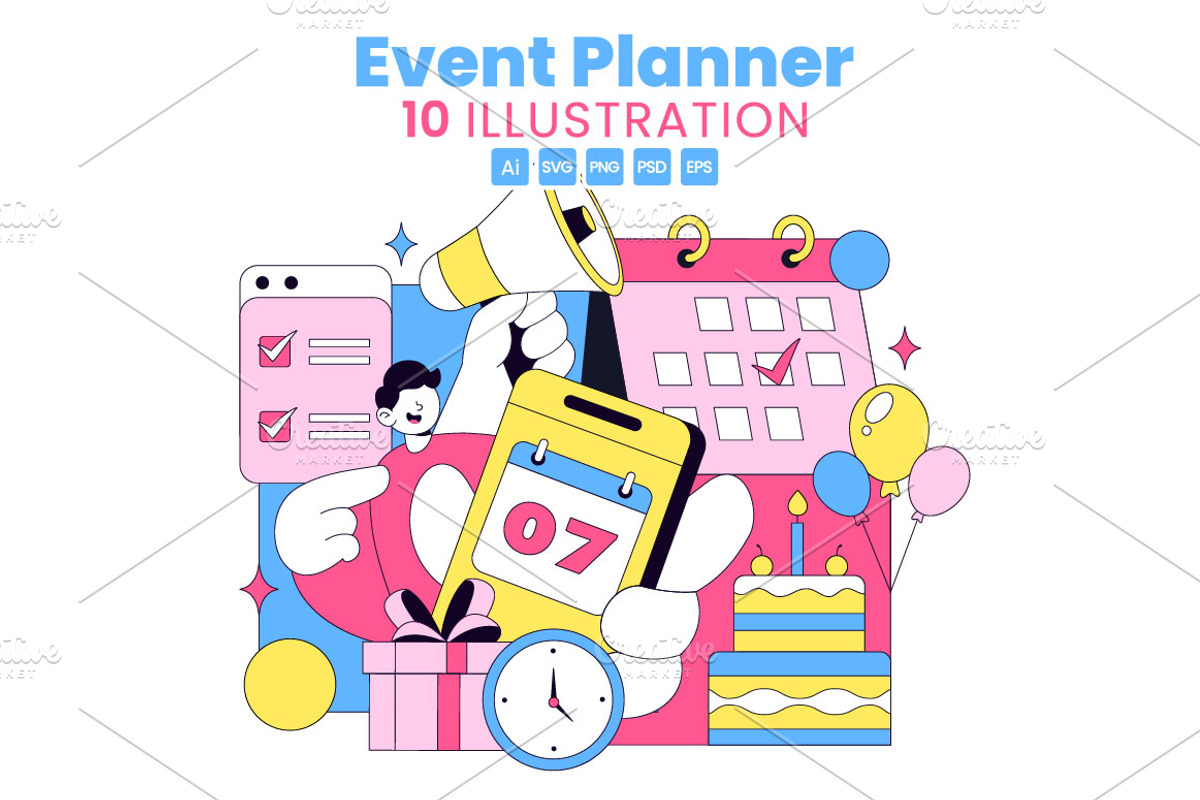 10 Event Planner Illustration, a Work Illustration by denayunebgt (Photo 1 of 4)