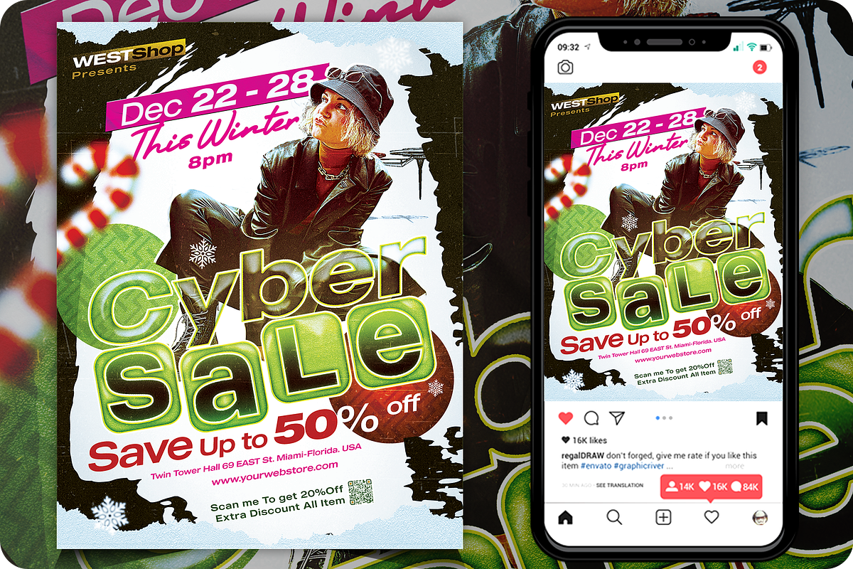 Cyber Sale Flyer, a Flyer Template by regalDRAW (Photo 1 of 3)