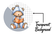 Whimsical Cute Teddy Bear Clipart, an Illustration by Pixels.Craft (Thumbnail 2 of 6)