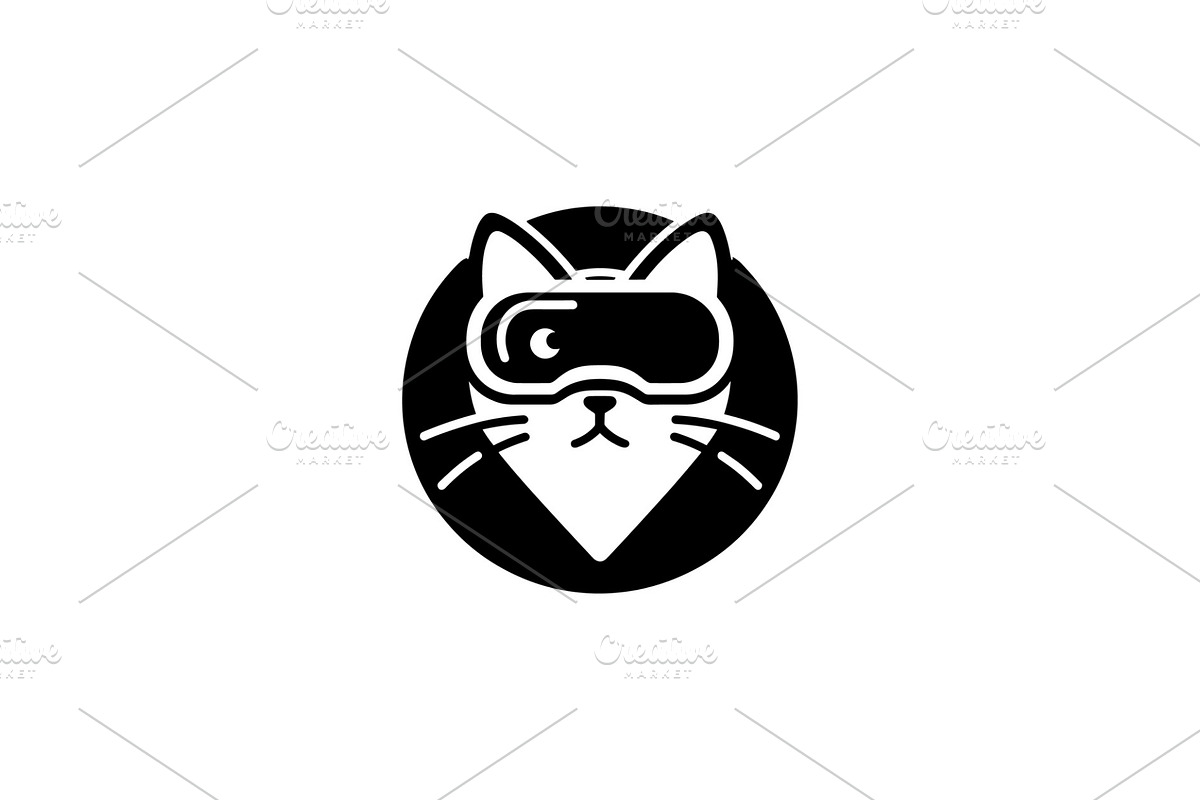minimalist cat vr logo, a Branding & Logo Template by Zr, PROJECT