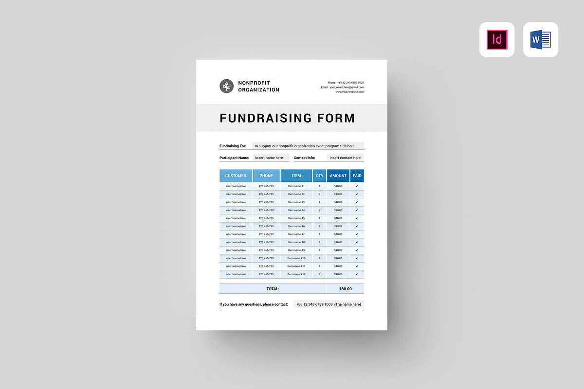 Fundraising Form, a Stationery Template by Leaflove (Photo 1 of 5)