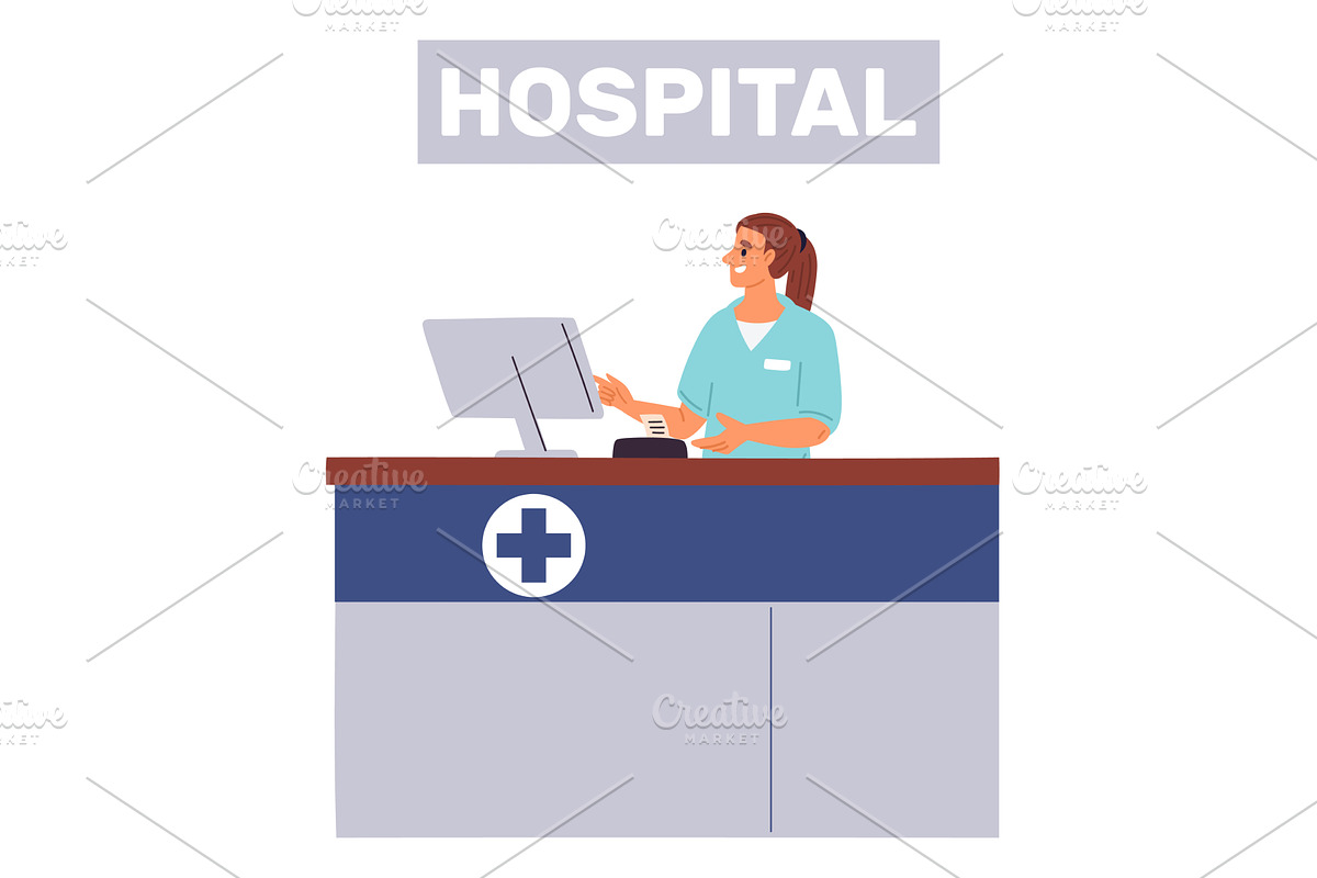 Female nurse in hospital is, a Healthcare Illustration by Vectorbuum