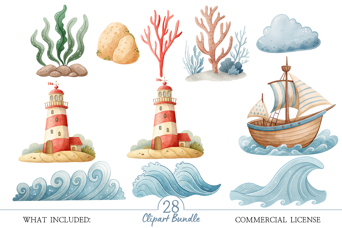 Under the Sea Marine PNG Set, an Illustration by MockupWizard (Photo 3 of 5)