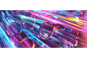 Futuristic neon tubes with glowing, an Abstract Photo by piter.goskov