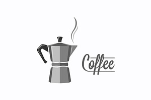 Coffee Pot Logo. Coffee Maker.