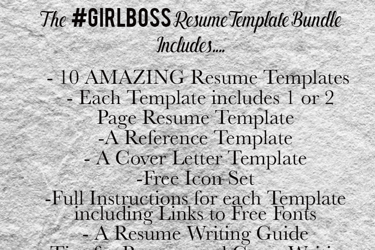 Resume Template Bundle - #girlboss, a Resume Template by Resume Template Shoppe (Photo 5 of 5)