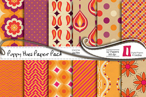 Poppy Hues Digital Paper Pack