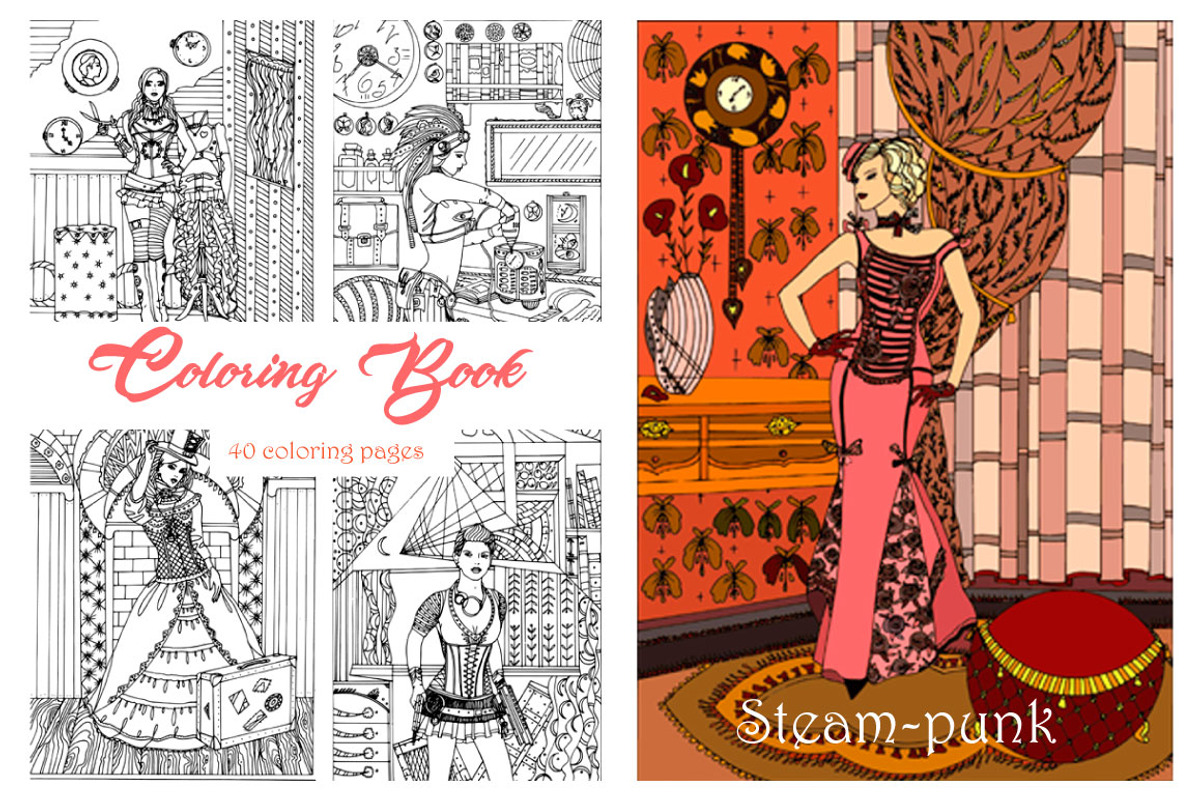 Steam-punk coloring book, an Illustration by ivanushka-art (Photo 4 of 5)
