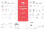 75 Hand-Drawn Flora Unique Pack, an Object Illustration by Knofe (Thumbnail 1 of 6)