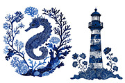 Preppy Coastal Ocean Clipart Bundle, a Seasonal Illustration by CitraGraphics (Thumbnail 4 of 5)