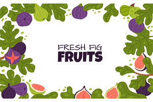 Figs frame poster design. Cartoon, a Food Illustration by YummyBuum