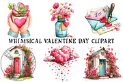 Whimsical Valentine Day Clipart, an Illustration by OK Design (Thumbnail 2 of 6)