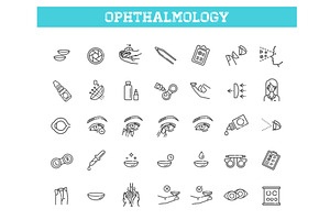 Contact Lenses Icon Set, an Object Graphic by Tettygreen
