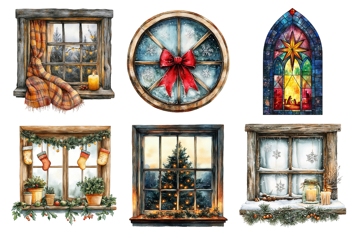 Christmas Window Sublimation Clipart, an Illustration by Daily.Designs (Photo 4 of 5)