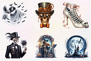 Halloween Skeletons Wedding Clipart, an Illustration by CreationArt (Thumbnail 4 of 9)