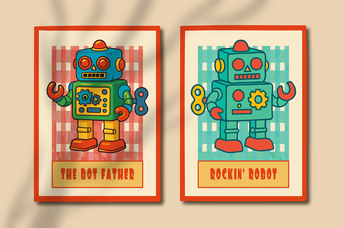 Retro Toy Robots Clipart & Posters, an Object Graphic by Blynn Pippen (Photo 11 of 23)