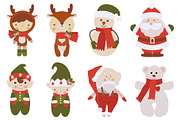 Set of Christmas characters, an Illustration by Olha's watercolor (Thumbnail 2 of 3)