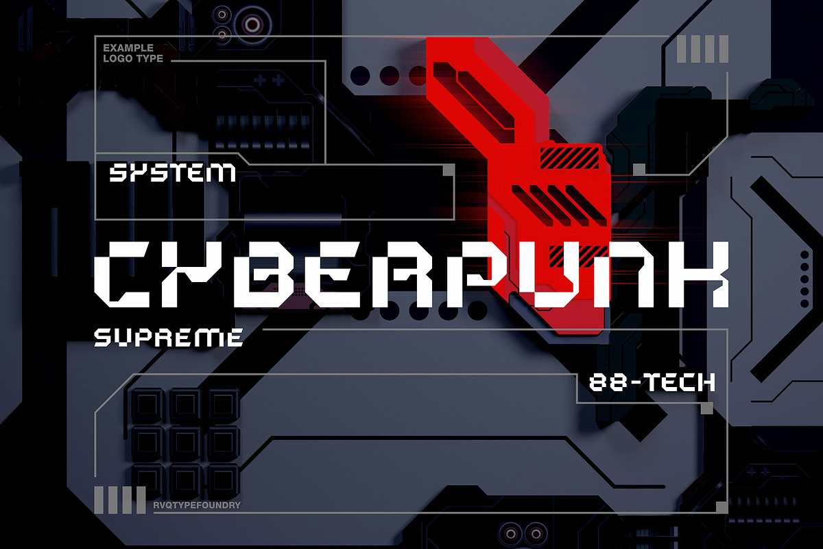 Code 88 futuristic font, a Symbol Font by Rvq Type Foundry (Photo 2 of 5)
