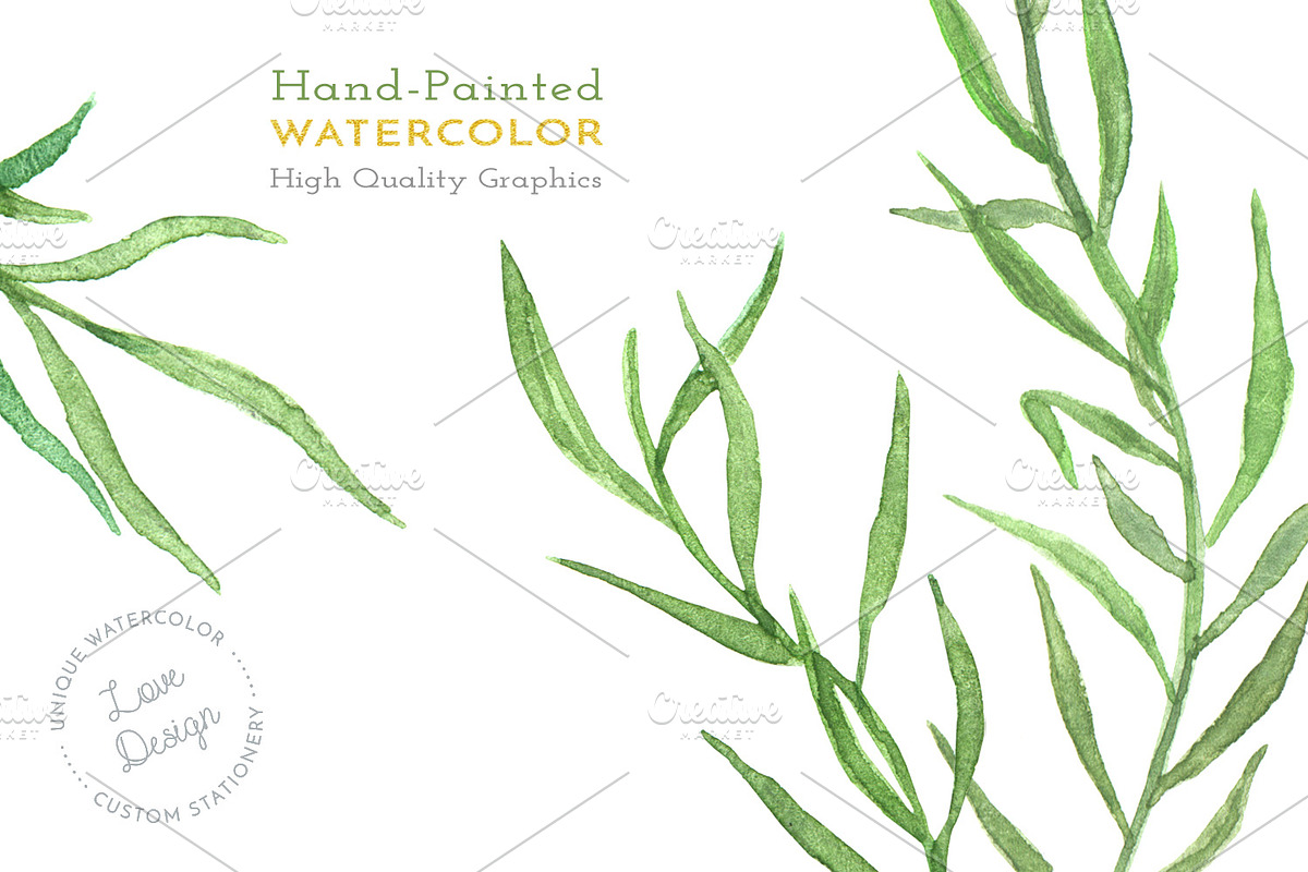 Leafy Watercolor Wedding Invitation, an Invitation Template by Love Design (Photo 7 of 7)