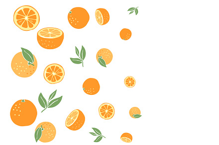 Background with ripe oranges, a Food Illustration by incomible