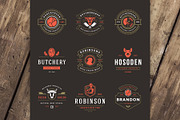 18 Meat Food Logos and Badges, a Branding & Logo Template by Vasya Kobelev (Thumbnail 5 of 12)
