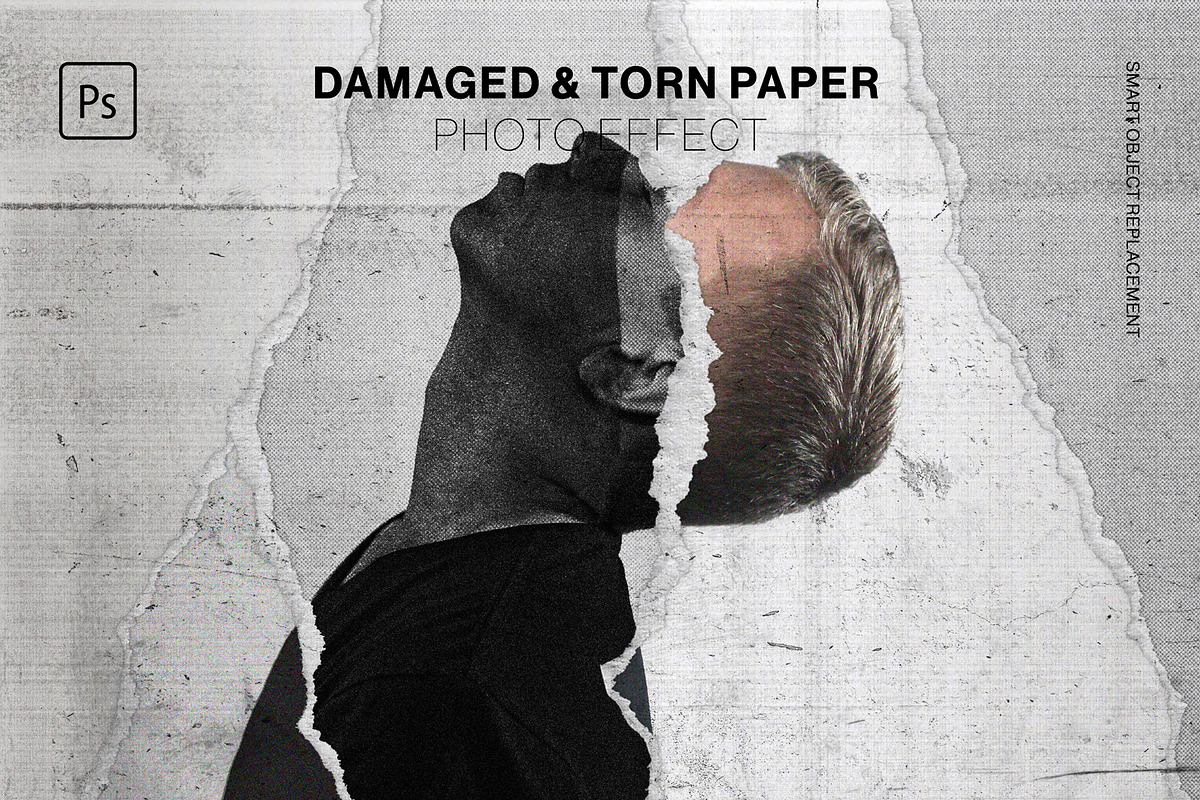 Damaged and Torn Paper Photo Effect, a Layer Style Add-On by GlowGrid (Photo 1 of 5)