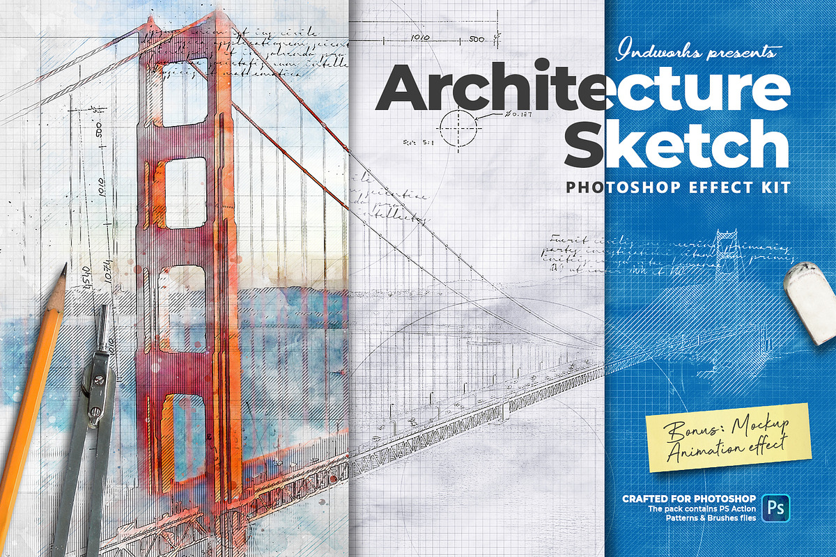 Architecture Sketch PS Action, an Action Add-On by IndWorks Design (Photo 1 of 10)