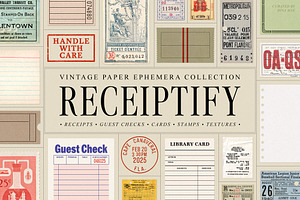 Receiptify - Vintage Ephemera Pack, an Object Graphic by Dina Mae