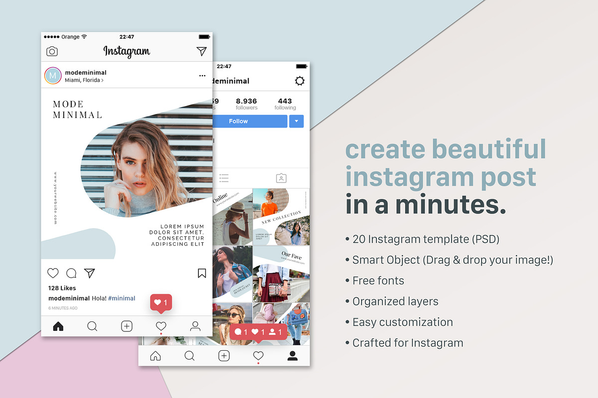 Instagram Template - Mode Minimal, a Social Media Template by muhisya (Photo 2 of 8)