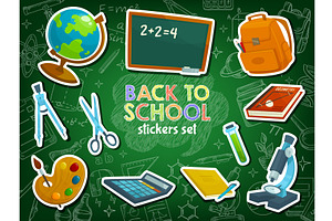 School education stationery, an Education Illustration by Vector Tradition