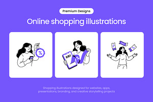 105 Online Shopping Bundle, a Person Illustration by Prosymbols