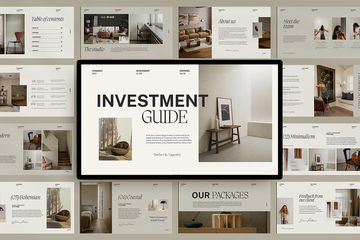 Interior Design Investment Canva, a Presentation Template by Amaré Creative (Photo 1 of 7)