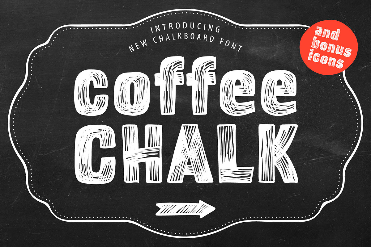 Coffee Chalk new chalkboard Font, a Font by kaer_shop (Photo 1 of 8)