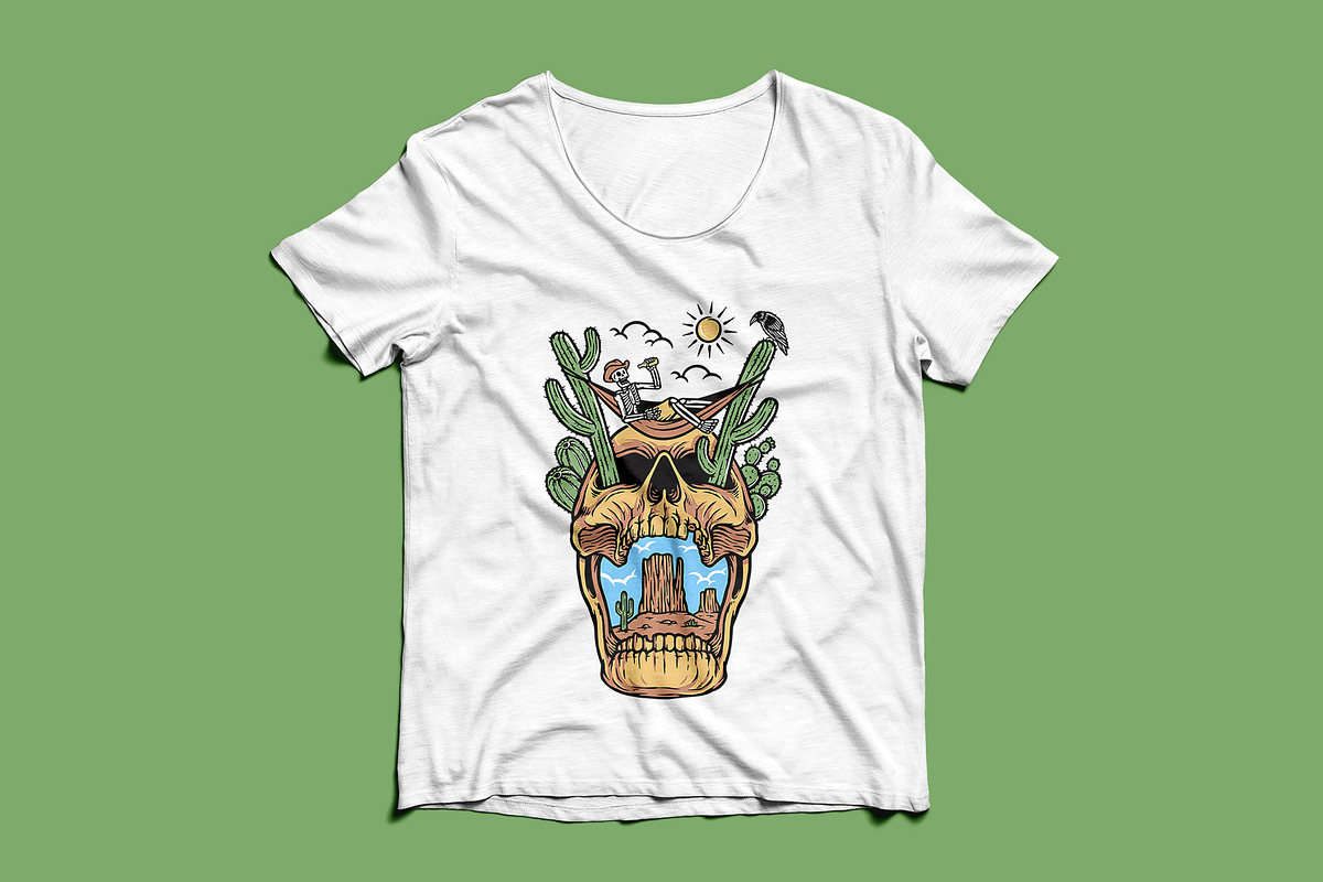 Skull relaxing in the desert, a Person Illustration by gunaonedesign (Photo 4 of 4)