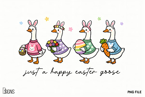 Happy Easter Goose Spring Clipart, a Seasonal Illustration by Design Station