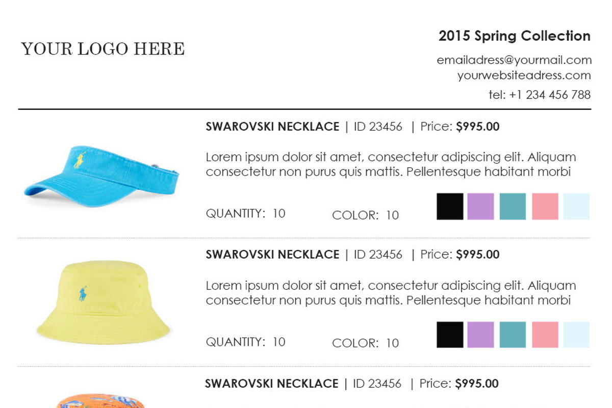 Product Line sheet with color sheet, a Brochure Template by AIW SOLUTIONS (Photo 4 of 6)