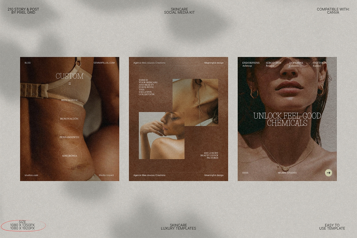 Neutral Skincare IG Template Pack preview 8