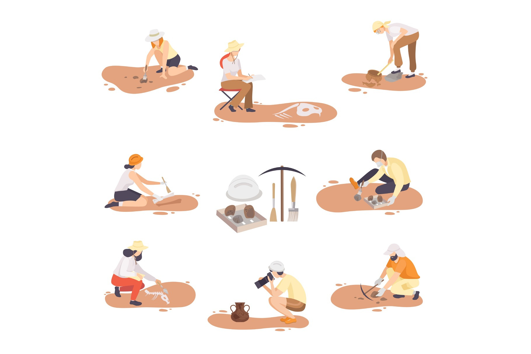 Archaeologists Excavating by Topvectors  Creative Market