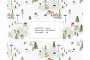 Ski Resort Mountains Snow pattern, a Pattern Graphic by Milatoo (Thumbnail 3 of 3)